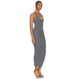 Stella McCartney Falabella Chain Dress in Dark Grey Melange M